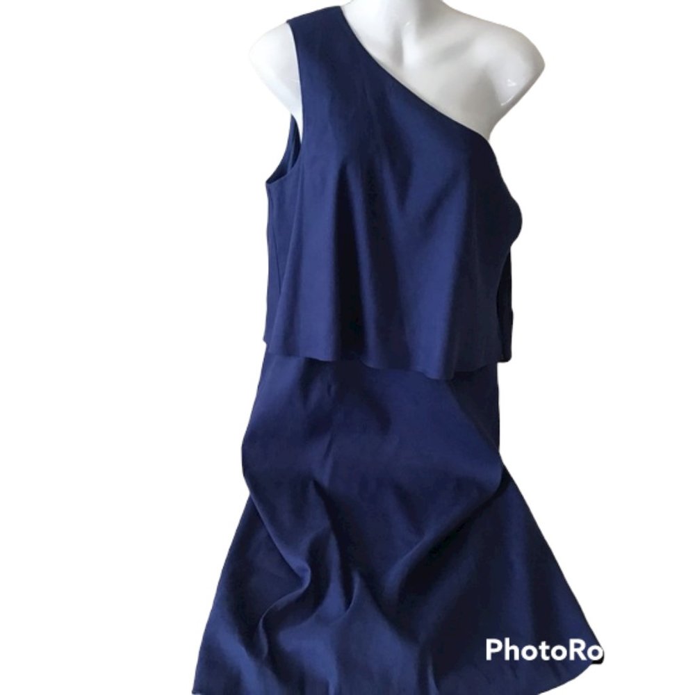 Dress 12 NWT $159 tag Ocean Blue One Shoulder Antonio M